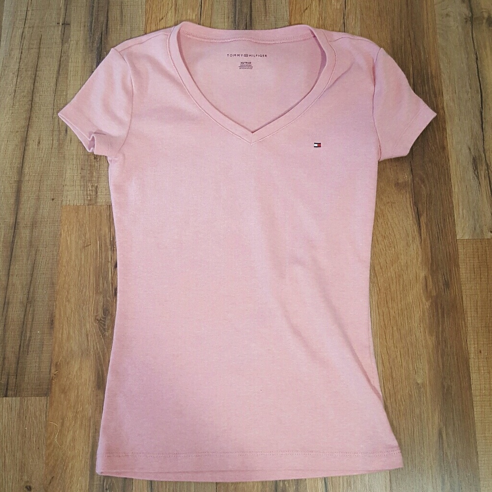 Tommy Hilfiger XS Pink V-neck Tee
